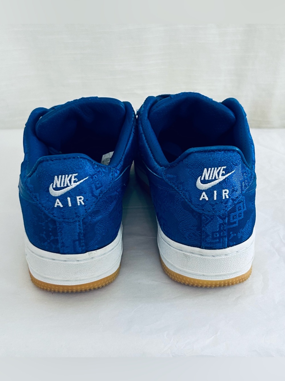 Nike Air Force 1 Low Blue Clot Silk Low-Top Sneakers with Gum Outsole - Picture 9 of 12